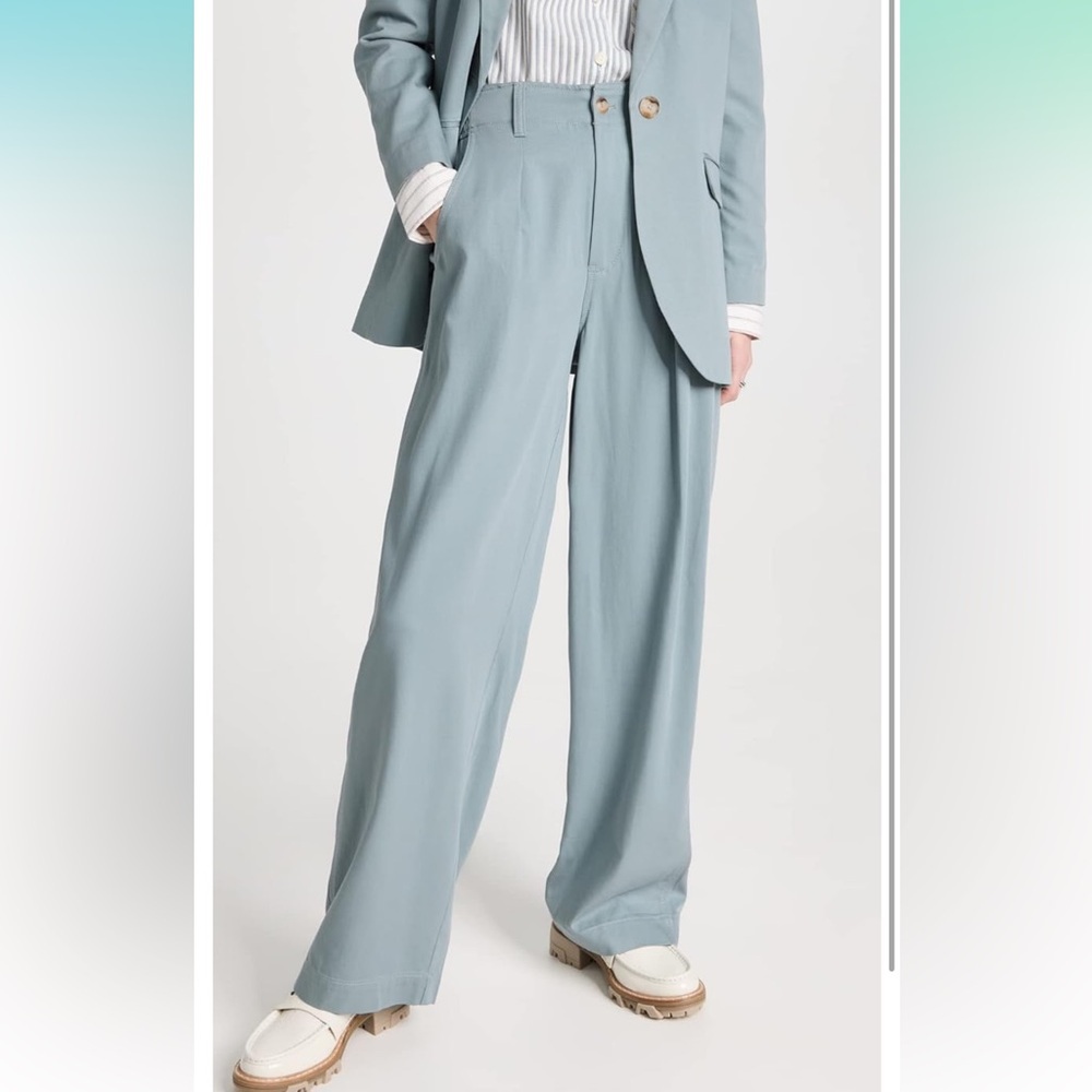 MADEWELL The Neale Straight-Leg Trouser Pant in Drapeweave color Overcast Sz. 14